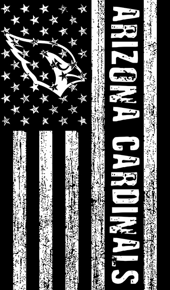 Arizona Cardinals Black And White American Flag logo vinyl decal